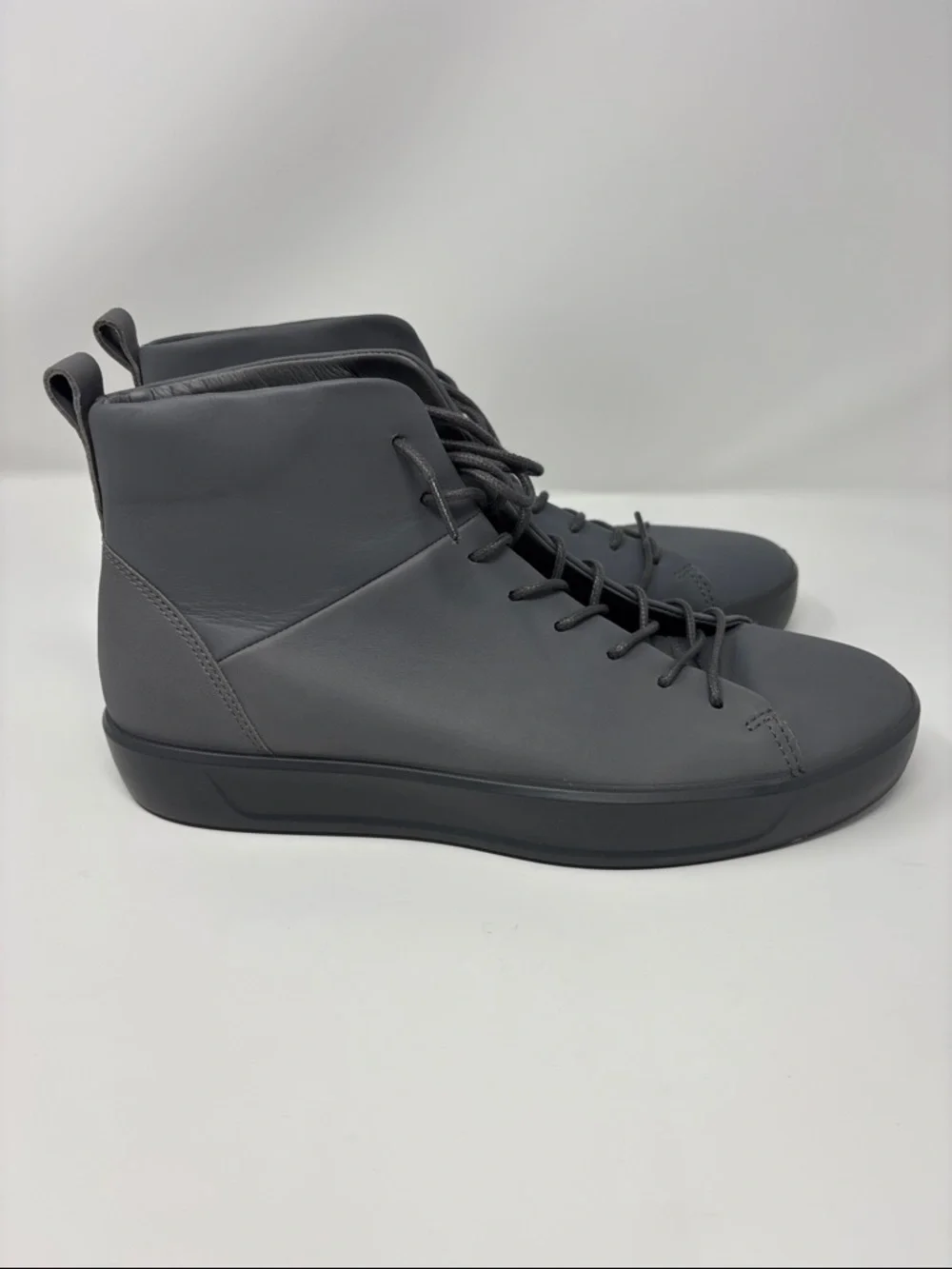 Ecco | Men's Lace-Up High-Top Sneakers in Dark Gray danish design 9 43